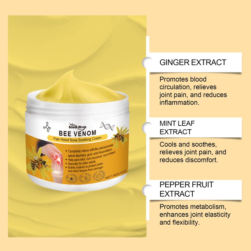 Bee Venom Pain Relief Cream Manufacturer - Herbal Extract for Joint Arthritis & Gout