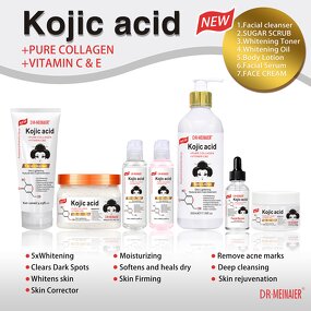 Vegan Kojic Acid Face Cream & Serum Manufacturer - Whitening Formula with Sea Salt Exfoliation