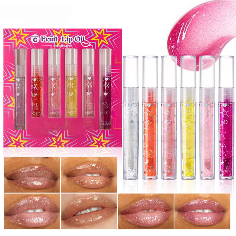 Clear Lip Oil Kit Manufacturer - 6pcs Moisturizing Mirror Glossy Lip Oil Makeup Set