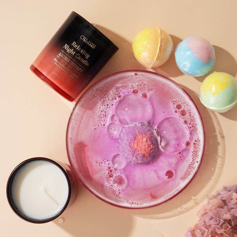 Bath Bombs Manufacturer - Custom Rainbow Bath Bombs with Candle Kit for Spa