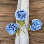Artificial Flowers Manufacturer - 3-Head Burnt Edge Silk Roses for Wedding Floral Decoration