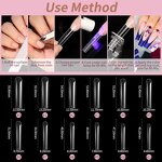 Soft Gel Square Nail Tips Manufacturer - 240Pcs Extra Long Full Cover Clear Acrylic Press On Nails