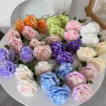 Artificial Silk Rose Wedding Flower Arrangement Manufacturer - 3-Head Lychee 3D Printed Embossed Flower Wall Decor for Home