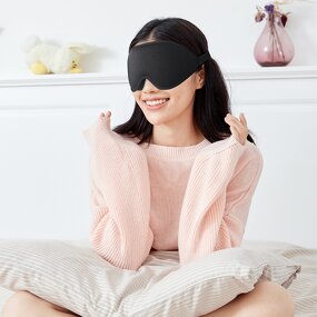 3D Contoured Cup Eye Sleep Mask Manufacturer - Customizable with Headphones, Cloth Bag & Card