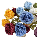 Artificial Flowers Manufacturer - 3-Head Burnt Edge Silk Roses for Wedding Floral Decoration