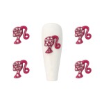 3D Metal Nail Charms Supplier - Luxury Logo Designer with Beauty Girl Head Resin Supplies