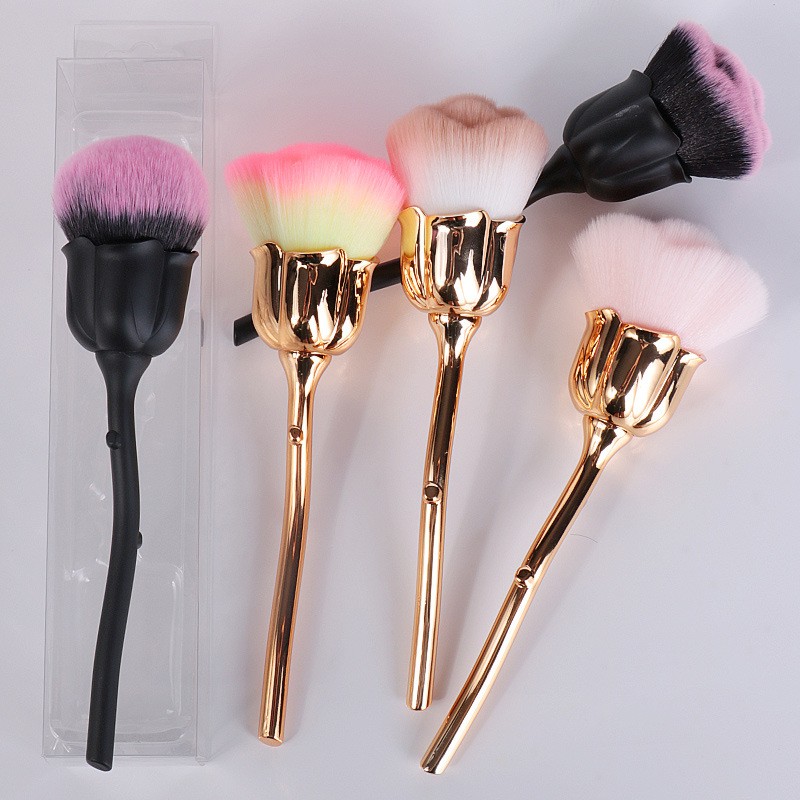 Nail Cleaning Brush Supplier - New Style Crystal Rose Dust Nail Brush Box Colorful
