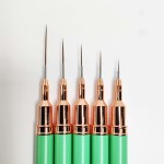 Nail Art Liner Brush Supplier - Green UV Gel Painting Brushes Customized Logo Long Fine Designs