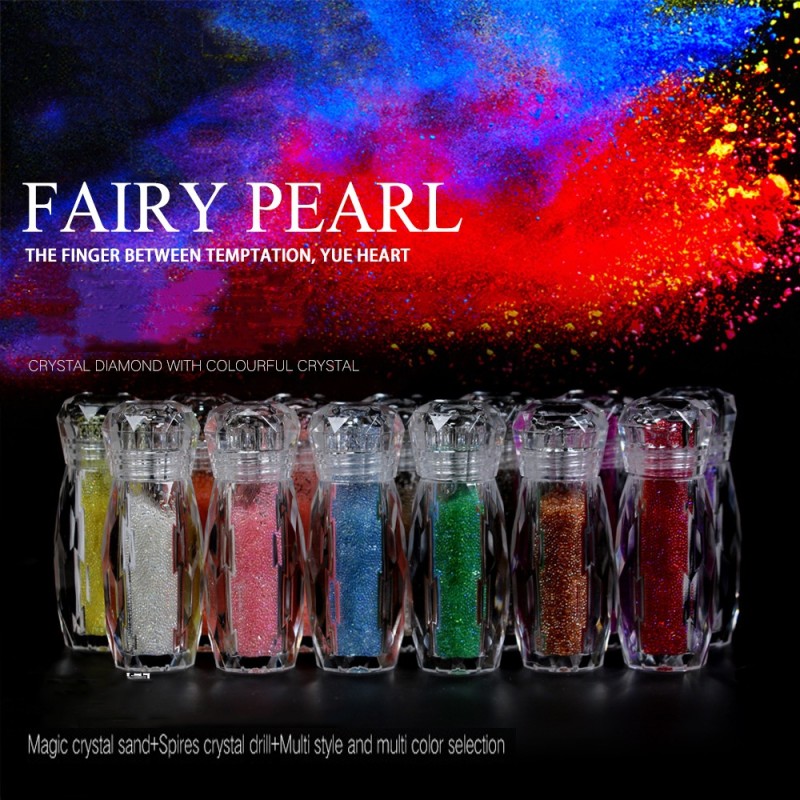 Crystal Nail Decals Factory - Pixie Dust Beads 3D Diamond Jewelry Round Shape Bottle