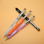 Acrylic Nail Brushes Supplier - 2-in-1 High Quality Kolinsky Hair Wood Material Dotting Pen