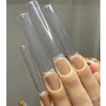 Nail Art Tips Manufacturer - 500Pcs Straight French No C Curve Clear Coffin Square Tips