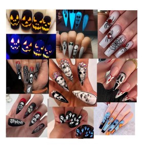 Press on Nails Manufacturer - Halloween Luxury Style Custom Logo Long Short Artificial Nails