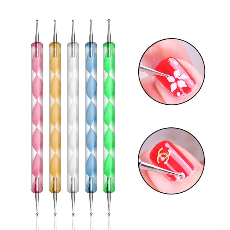 Nail Art Pen Set Supplier - High Quality Crystal Handle DIY Graffiti Flower Dotting Pen