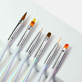Nail Liner Brush Supplier - New Arrival Custom Logo Nylon UV Gel Painting Auto Color Brush