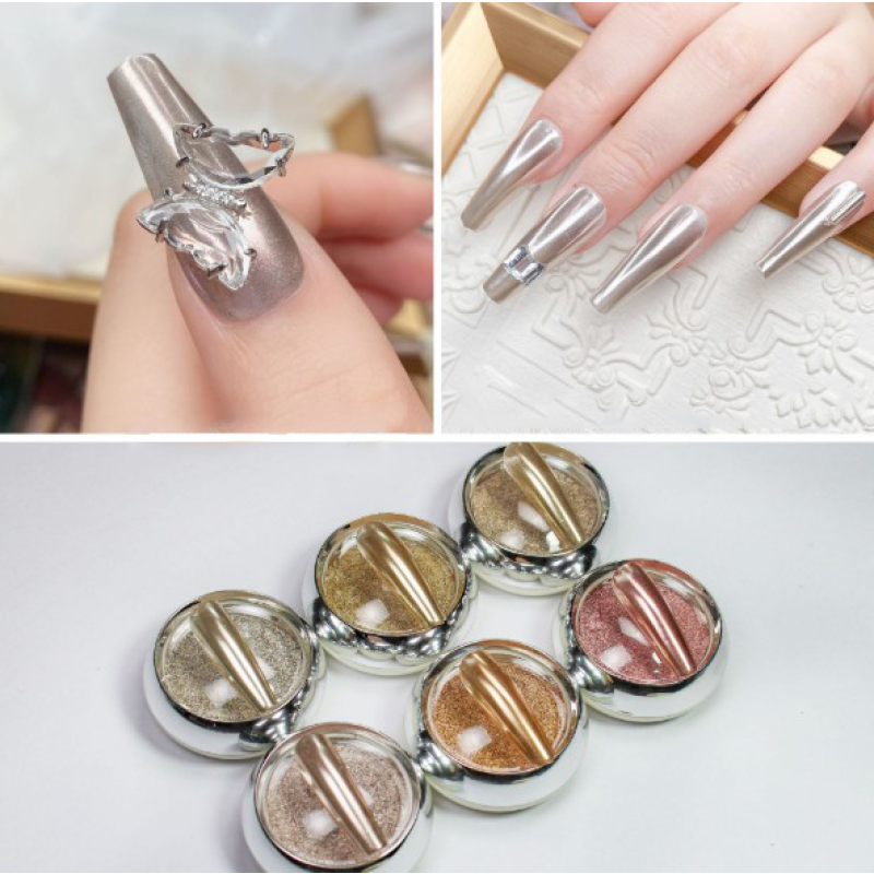 Chrome Nail Powder Supplier - Manicure Salon 0.5g/jar Solid Mirror Polish Powder Finest