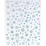 3D Nail Stickers Supplier - Gold Color Laser Snowflake Metal Decals Wholesale Christmas