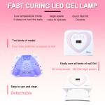 UV LED Nail Lamp Factory - 48W Pink Low Heat Portable Heart Shape Gel Nail Lamp