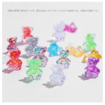 Silicone Nail Decoration Manufacturer - New Arrival 3D Cute Rhinestone Colorful Bear for Manicure
