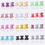 Silicone Nail Decoration Manufacturer - New Arrival 3D Cute Rhinestone Colorful Bear for Manicure