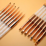 Nail Liner Brush Manufacturer - Customized Rose Gold Long Fine Design with Rhinestone Metal