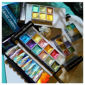 Aurora Nail Powder Manufacturer - New Fashion Solid Shining Non Toxic Pearl Pigment Set