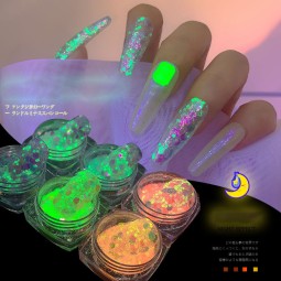 Fluorescent Nail Stickers Factory - New Product Super Shine Butterfly Star Luminous Decals