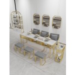 Manicure Table Furniture Manufacturer - Modern Marble Desk with Dust Collector and Storage