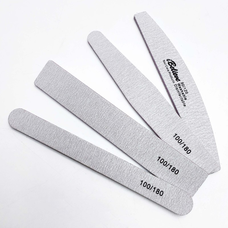 Disposable Nail File Manufacturer - Professional Gray EVA Sanding 100/180 Grit Round