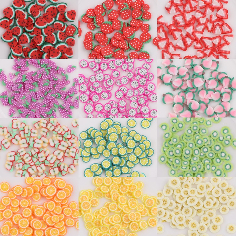 Nail Polish Stickers Supplier - Hot Sale 12 Design 3d Colorful Mixed Fruits Nail Stickers