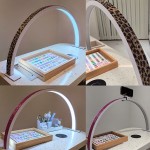 LED美甲灯供应商-可定制logo粉色水钻半月形超薄美甲光疗灯