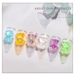 Silicone Nail Decoration Manufacturer - New Arrival 3D Cute Rhinestone Colorful Bear for Manicure