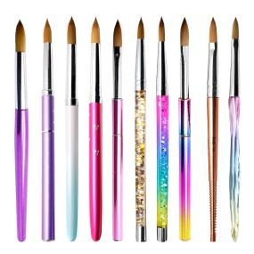 Acrylic Nail Brush Supplier - Professional Custom Handle Kolinsky Acrylic Nail Brush Set
