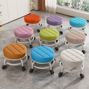 便携美甲椅供应商-彩色粉紫色耐用360度滚动定制logo