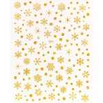 3D Nail Stickers Supplier - Gold Color Laser Snowflake Metal Decals Wholesale Christmas