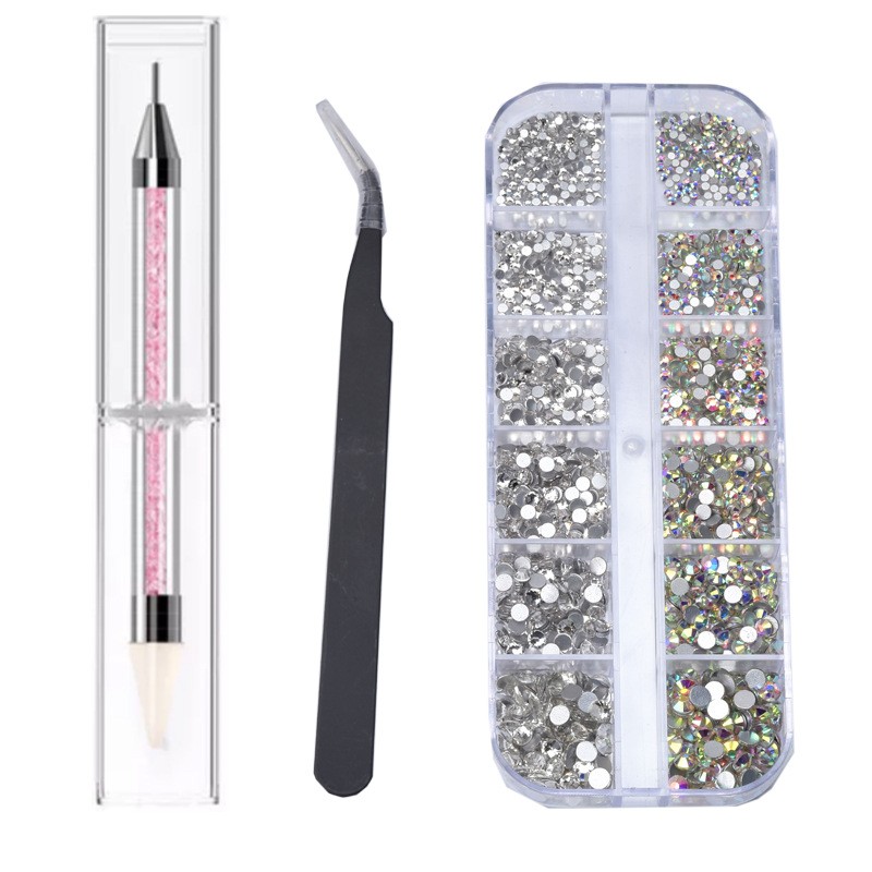 Nail Dotting Pen Set Manufacturer - Hot Sell Double Head with 1440 Pcs Rhinestones and Nipper
