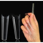 Nail Art Tips Manufacturer - 500Pcs Straight French No C Curve Clear Coffin Square Tips