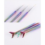 Nail Art Pen Supplier - 3 Size Mermaid Type Nylon Hair 3D Carved Painting Pen