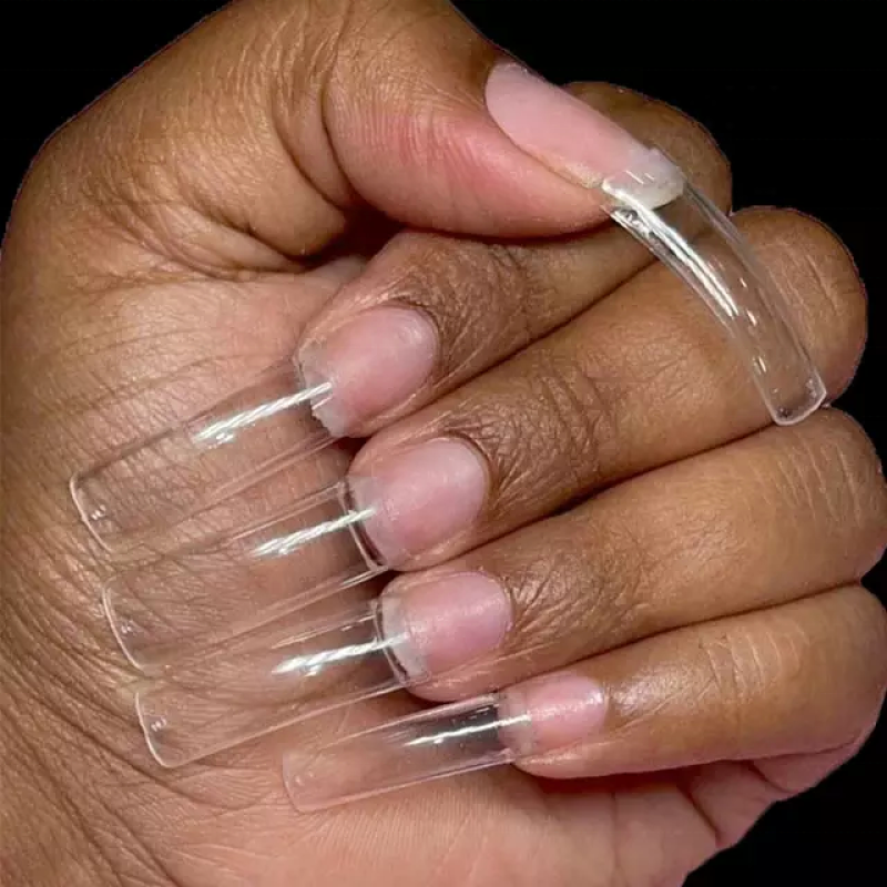 Gel Nail Tips Manufacturer - 500pcs Popular Fashion Long Salon French Square Tips for Extension