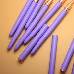 Professional Nail Brush Manufacturer - Customized Logo Purple Nylon Metal Handle for Beauty Use