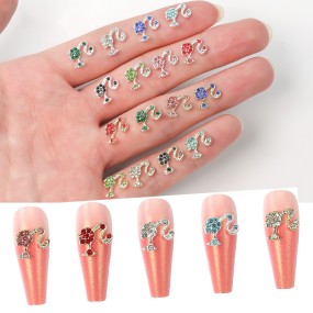 Luxury Nail Charms Manufacturer - High Quality 3D Bling Zircon Metal Head Designer Bulk
