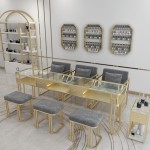 Portable Nail Table Supplier - Salon Bar Table Luxury Marble Desk with Socket Technician