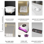 Professional Manicure Table Manufacturer - 5 in 1 Smart Double Marble Desk with Dust Vacuum