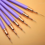 Professional Nail Brush Manufacturer - Customized Logo Purple Nylon Metal Handle for Beauty Use