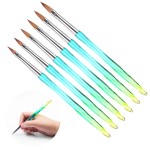 Nail Art Brush Pen Manufacturer - Crystal Carving Flower Acrylic Handle UV Gel Painting Pen
