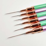 Nail Art Liner Brush Supplier - Green UV Gel Painting Brushes Customized Logo Long Fine Designs
