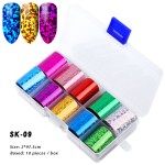 Foil Nail Sticker Supplier - 10pcs/set Special Design Glitter Stars Glue Professional