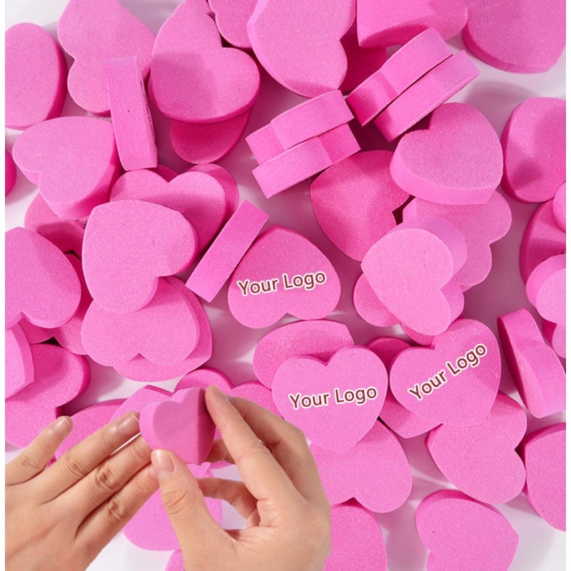 Mini Nail File Factory - Pink Heart Shape 100/180 Double Sided Custom Logo Manicure Tool
