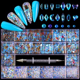 Nail Rhinestone Box Factory - New Fashion 3100pcs Crystal AB Rainbow Mix Shape Diamond