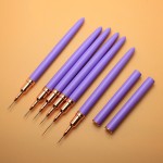 Professional Nail Brush Manufacturer - Customized Logo Purple Nylon Metal Handle for Beauty Use
