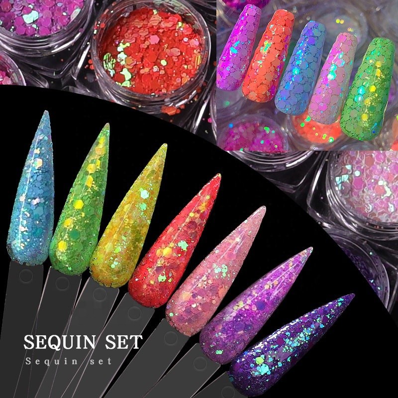 Holographic Nail Stickers Factory - New 5D Hot Stamping Ultra-thin Hollow Glitter Sequins